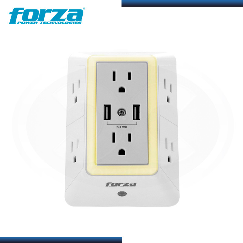 FORZA FWT-6201USB TOMA CORRIENTE DE PARED CON LUZ NOCTURNA