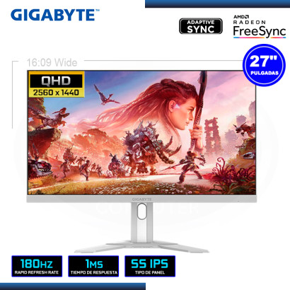 MONITOR LED 27" GIGABYTE M27QA ICE 2560x1440 HDMI DP USB TIPO-C 1MS/180Hz/AMD FREESYNC ** PREVENTA **