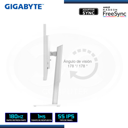 MONITOR LED 27" GIGABYTE M27QA ICE 2560x1440 HDMI DP USB TIPO-C 1MS/180Hz/AMD FREESYNC ** PREVENTA **