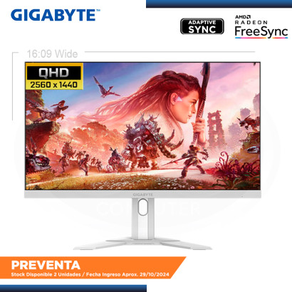 MONITOR LED 27" GIGABYTE M27QA ICE 2560x1440 HDMI DP USB TIPO-C 1MS/180Hz/AMD FREESYNC ** PREVENTA **