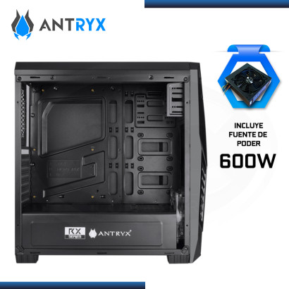 CASE ANTRYX RX ENERGY VENTANA ACRILICA + FUENTE B600W USB 3.0/USB 2.0 (PN:AC-RX360K-B600CP)