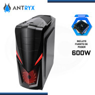 CASE ANTRYX RX EXTRACTOR RED CON FUENTE 600W VENTANA LATERAL USB 3.0/USB 2.0 (PN:AC-RX380R-B600CP)