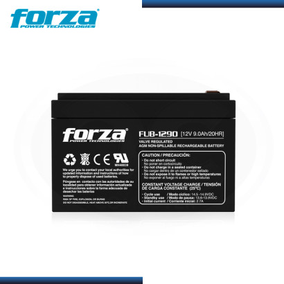 BATERIA FORZA FUB-1290 SELLADA RECARGABLE BLACK 12V/9AH (PN:BT320FOR02)