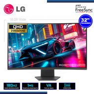 MONITOR LED 32" LG 32GS60QC-B ULTRAGEAR CURVO 2560x1440 HDMI DP 1MS/180Hz/AMD FREESYNC