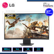 MONITOR LED 27" LG 27GS60QC-B ULTRAGEAR CURVO 2560x1440 HDMI DP 1MS/180Hz/AMD FREESYNC