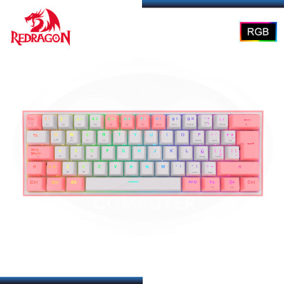 TECLADO REDRAGON FIZZ PRO K616-RGB WHITE PINK MECANICO ESPAÑOL USB-C/BLUETOOTH/WIRELESS (PN:K616-RGB-WP-SP)