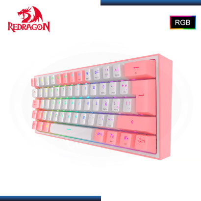 TECLADO REDRAGON FIZZ PRO K616-RGB WHITE PINK MECANICO ESPAÑOL USB-C/BLUETOOTH/WIRELESS (PN:K616-RGB-WP-SP)