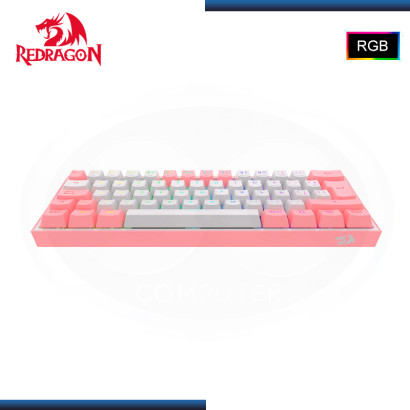 TECLADO REDRAGON FIZZ PRO K616-RGB WHITE PINK MECANICO ESPAÑOL USB-C/BLUETOOTH/WIRELESS (PN:K616-RGB-WP-SP)