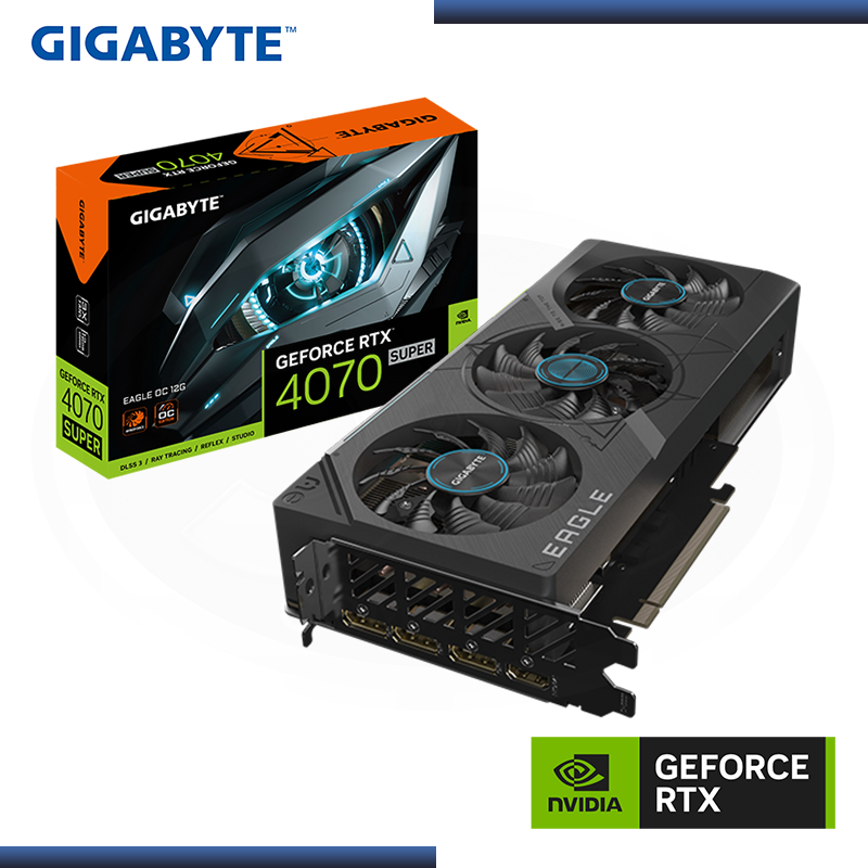 GIGABYTE GEFORCE RTX 4070 SUPER 12GB GDDR6X 192BITS EAGLE OC (PN:GV-N407SEAGLE OC-12GD)