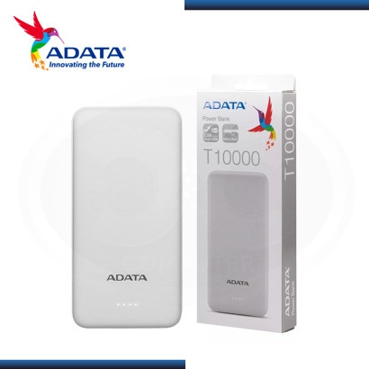 ADATA T10000 WHITE ULTRA SLIM CARGADOR DE BATERIA PORTATIL (PN:AT100-USBA-CWH)