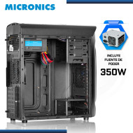 CASE MICRONICS CONCORDE MIC C813 CON FUENTE 350W COOLER LED AZUL USB 3.0/USB 2.0