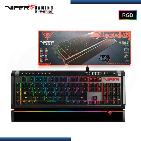 TECLADO VIPER GAMING V770 BLACK RGB MECANICO SWITCH RED WIRED USB (PN:PV770MRUMXGM)