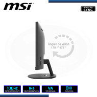 MONITOR LED 23.6" MSI PRO MP2412C CURVO 1920x1080 HDMI DP ALTAVOCES INTEGRADO 1MS/100Hz/ADAPTIVE SYNC