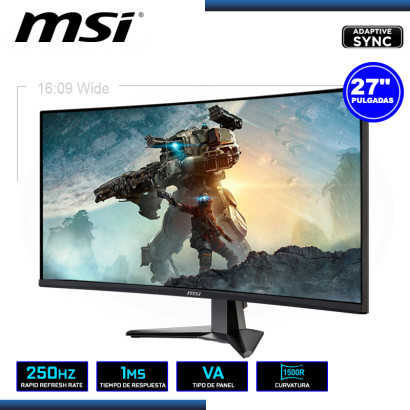 MONITOR LED 27" MSI MAG 27C6X CURVO 1920x1080 HDMI DP 1MS/250Hz/ADAPTIVE SYNC