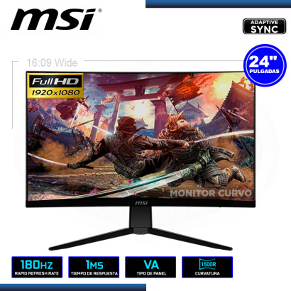 MONITOR LED 24" MSI G2422C CURVO 1920x1080 HDMI DP 1MS/180Hz/ADAPTIVE SYNC