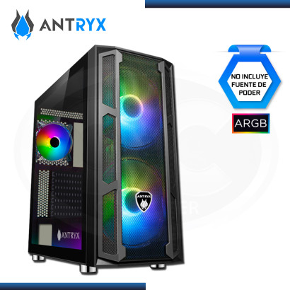 CASE ANTRYX DESTROYER MESH BLACK ARGB SIN FUENTE VIDRIO TEMPLADO USB 3.0/USB 2.0 (PN:AC-FX570KM)