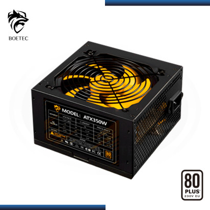 FUENTE BOETEC 350W BLACK 80 PLUS WHITE ATX