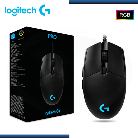 MOUSE LOGITECH G PRO BLACK RGB 12,000 DPI USB (PN:910-005439)