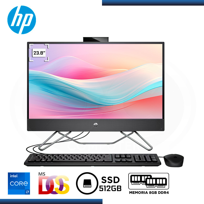 ALL IN ONE HP PROONE 240 G9 INTEL CORE CI7-1255U 23.8"/8GB DDR4/SSD 512GB/SIN SISTEMA (PN:8B3C4LTT)