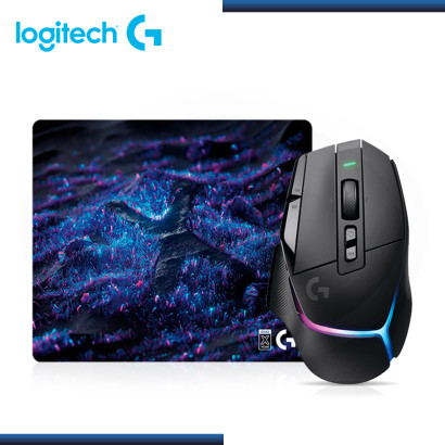 COMBO LOGITECH G : MOUSE G502 X PLUS LIGHTSYNC RGB BLACK WIRELLES (PN:910-006160) + MOUSE PAD G640 SE LARGE (PN:943-001334)