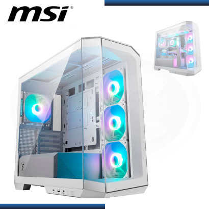 CASE MSI MAG PANO M100R PZ WHITE ARGB SIN FUENTE VIDRIO TEMPLADO USB 3.2 (PN:306-7G24W24-809)