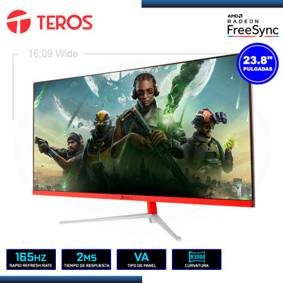 MONITOR LED 23.8" TEROS TE-2471G CURVO 1920x1080 HDMI DP 2MS/165Hz/AMD FREESYNC