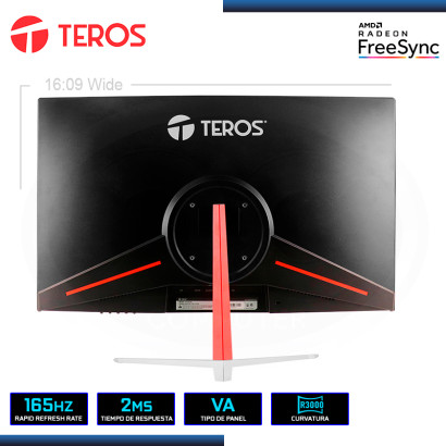 MONITOR LED 23.8" TEROS TE-2471G CURVO 1920x1080 HDMI DP 2MS/165Hz/AMD FREESYNC