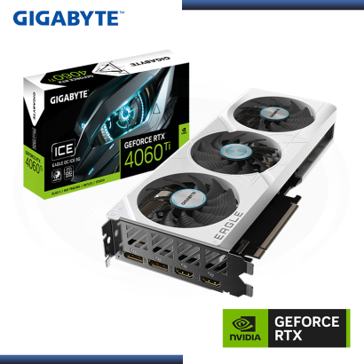 GIGABYTE GEFORCE RTX 4060Ti 8GB GDDR6 128BITS OC EAGLE ICE (PN:GV-N406TEAGLEOC ICE-8GD)