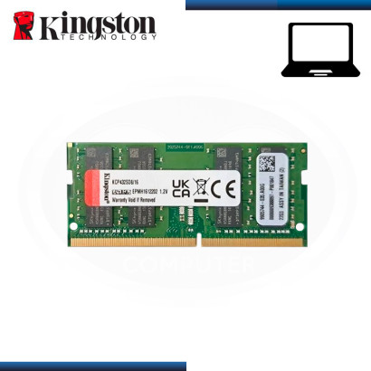 MEMORIA 16GB DDR4 KINGSTON KCP SODIMM BUS 3200MHz (PN:KCP432SD8/16)