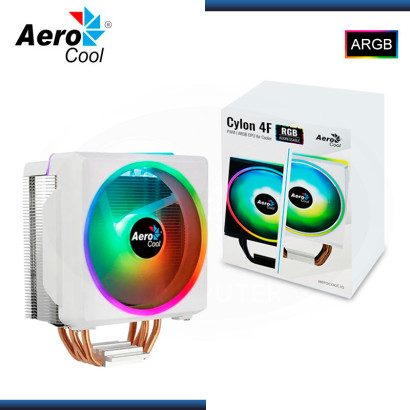 AEROCOOL CYLON 4F ARGB WHITE REFRIGERACION AIRE AMD/INTEL (PN:4710562758979)