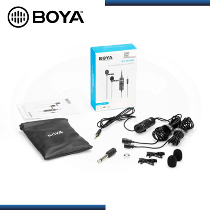 MICROFONO PECHERO DUAL BOYA OMNIDIRECIONAL PARA CAMARAS/CELULARES/TABLET/LAPTOP/GRABADORAS DE AUDIO (PN:BY-M1DM)