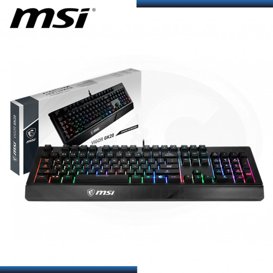 TECLADO MSI VIGOR GK20 RAINBOW MULTIMEDIA BLACK USB (PN:S1104US261CLA)