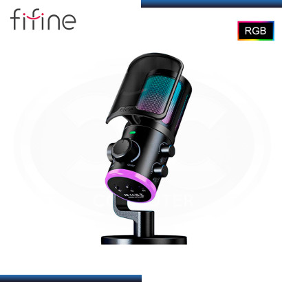 MICROFONO FIFINE AM6 AMPLIGAME BLACK RGB CONDENSADOR USB