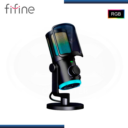 MICROFONO FIFINE AM6 AMPLIGAME BLACK RGB CONDENSADOR USB