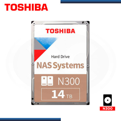 DISCO DURO 14TB TOSHIBA N300 NAS SATA 6GB/s FORMATO 3.5" (PN:HDWG51EXZSTA)