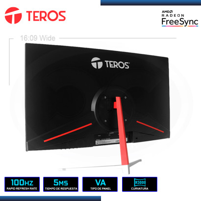 MONITOR LED 23.8" TEROS TE-2401S CURVO 1920x1080 HDMI VGA 5MS/100Hz/AMD FREESYNC