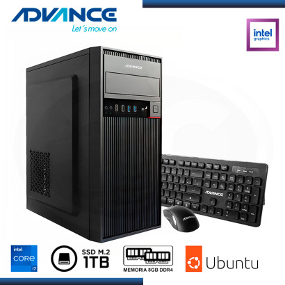 PC ADVANCE VISSION VM1770 CORE I7 13620H/MEMORIA 8GB DDR4 /SSD 1TB M.2/LINUX UBUNTU/TECLADO + MOUSE (PN:PCAD1V0M1771101)