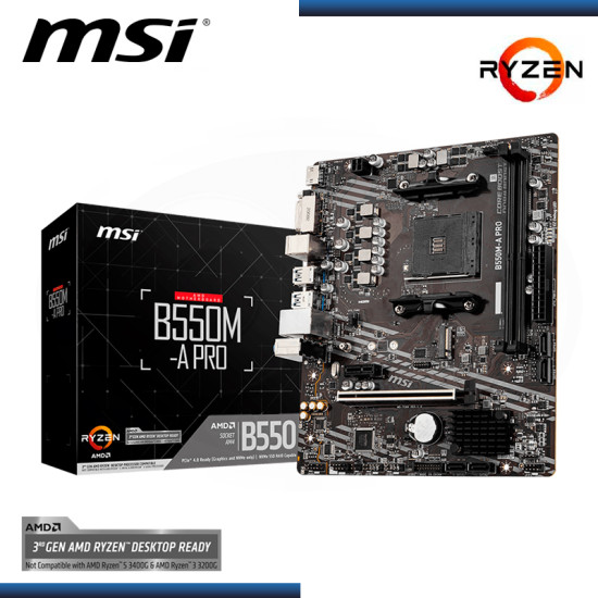 PLACA MSI B550M-A PRO AMD RYZEN DDR4 AM4 (PN:911-7C96-043)