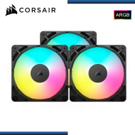 CORSAIR RS120 ARGB BLACK 120MM PACKx3 COOLER PARA CASE (PN:CO-9050181-WW)