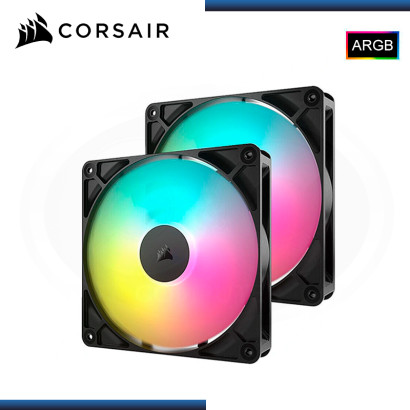 CORSAIR RS140 ARGB BLACK 140MM PACKx2 COOLER PARA CASE (PN:CO-9050183-WW)