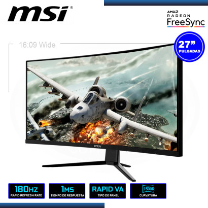 MONITOR LED 27" MSI G27C3F CURVO 1920x1080 HDMI DP 1MS/180Hz/AMD FREESYNC