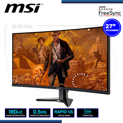 MONITOR LED 27" MSI MAG 27C6F CURVO 1920x1080 HDMI DP 0.5MS/180Hz/AMD FREESYNC