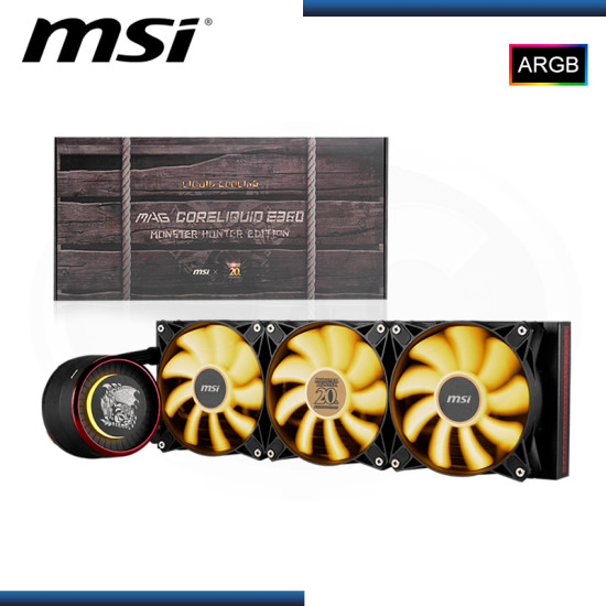 MSI MAG CORELIQUID E360 MONSTER HUNTER EDITION ARGB REFRIGERACION LIQUIDA AMD/INTEL (PN:306-7ZW6A32-C24)