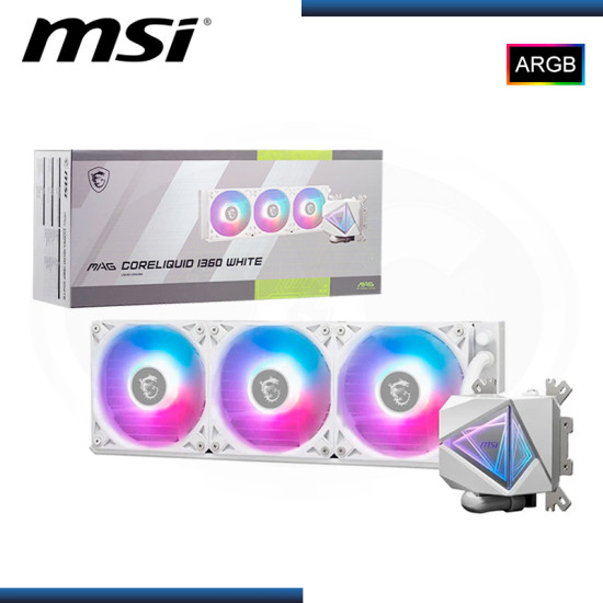 MSI MAG CORELIQUID IE360 WHITE ARGB REFRIGERACION LIQUIDA AMD/INTEL (PN:306-7ZW8A22-C24)