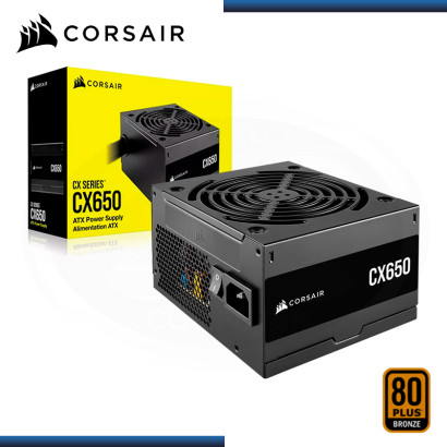 FUENTE CORSAIR CX650 BLACK 650W 80 PLUS BRONZE (PN:CP-9020278-NA)