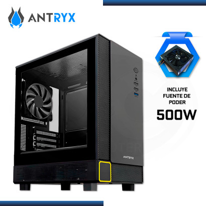 CASE ANTRYX  XTREME MICRO XM-420 BLACK CON FUENTE B500W VIDRIO TEMPLADO USB 3.0/USB 2.0 (PN:AC-XM420-500CP)