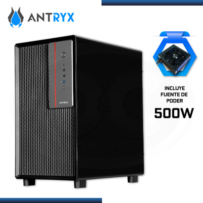 CASE ANTRYX  XTREME MICRO XM-410 BLACK CON FUENTE B500W VIDRIO TEMPLADO USB 3.0/USB 2.0 (PN:AC-XM410-500CP)