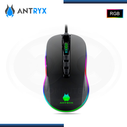 MOUSE ANTRYX KURTANA RGB GAMING 12,400 DPI CONEXION WIRED USB (PN:AGM-6200K)