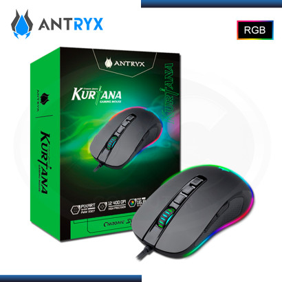 MOUSE ANTRYX KURTANA RGB GAMING 12,400 DPI CONEXION WIRED USB (PN:AGM-6200K)