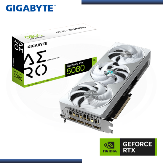 GIGABYTE GEFORCE RTX 5080 16GB GDDR7 256BITS AERO OC SFF (PN:GV-N5080AERO OC-16GD)